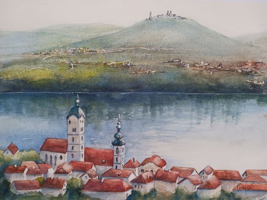 Stein a.d. Donau, Wachau, 2025, 45 x 32 cm, Ingrespapier