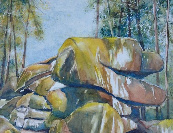 Christoph Stein, Blockheide, NÖ, 2026, 32 x 45 cm, Ingrespapier