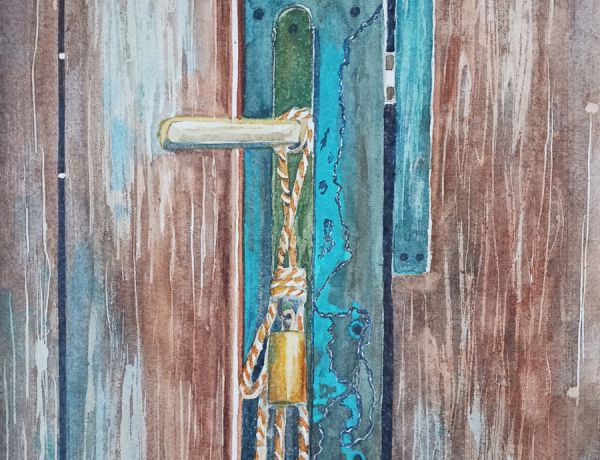 Tor zum Glück, 2026, 32 x 45 cm, Ingrespapier