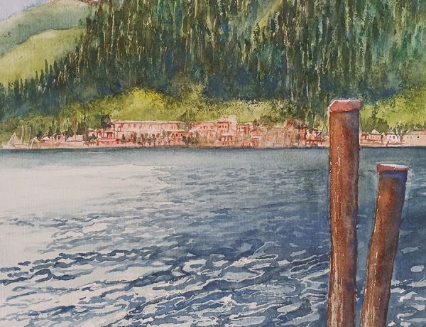Gardasee, 2025, 32 x 45 cm, Ingrespapier